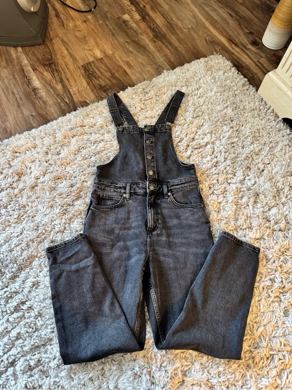 We The Free Black Denim High-Bib Overalls